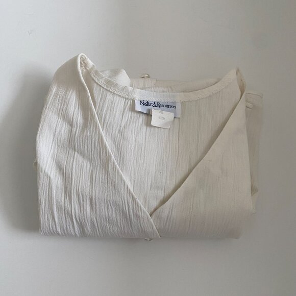 Natural Resources Women's White Short Sleeve Blouse Size Med 859736 Made in USA - Picture 3 of 11